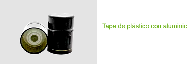 ﷯ Tapa de plástico con aluminio. 